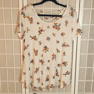 Pink Republic Floral Flowy Short Sleve Size L